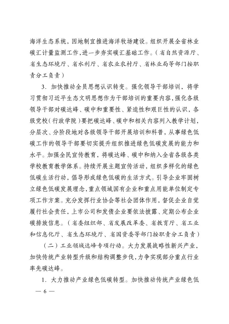 《江蘇省碳達(dá)峰實(shí)施方案》印發(fā) 實(shí)施“碳達(dá)峰八大專項行動”