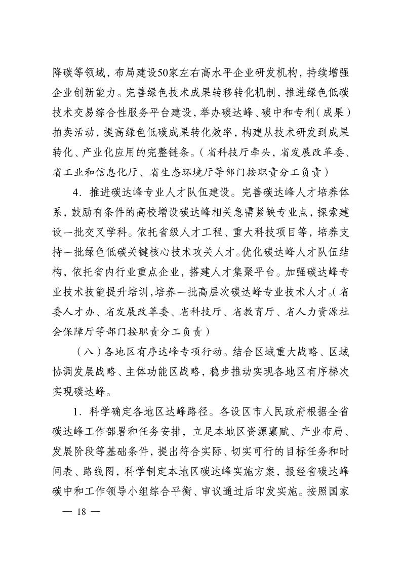 《江蘇省碳達(dá)峰實(shí)施方案》印發(fā) 實(shí)施“碳達(dá)峰八大專項行動”