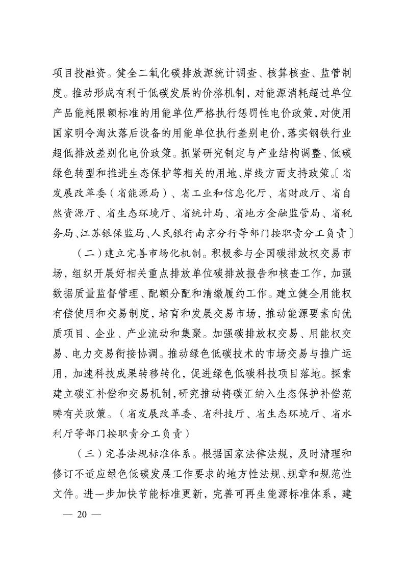 《江蘇省碳達(dá)峰實(shí)施方案》印發(fā) 實(shí)施“碳達(dá)峰八大專項行動”